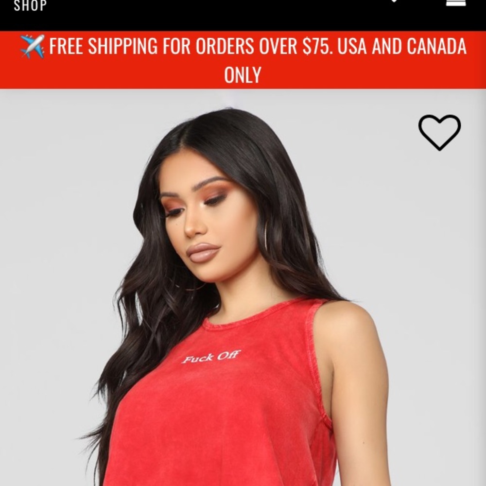 Fuck off tank top-red